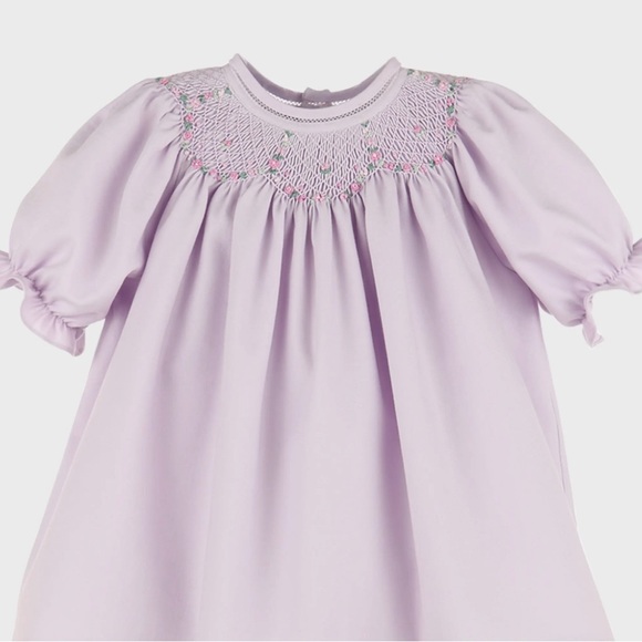 Luli & Me Girls Twilight Taffeta Smocked Dress - Ruffle Collar - Red main image 1